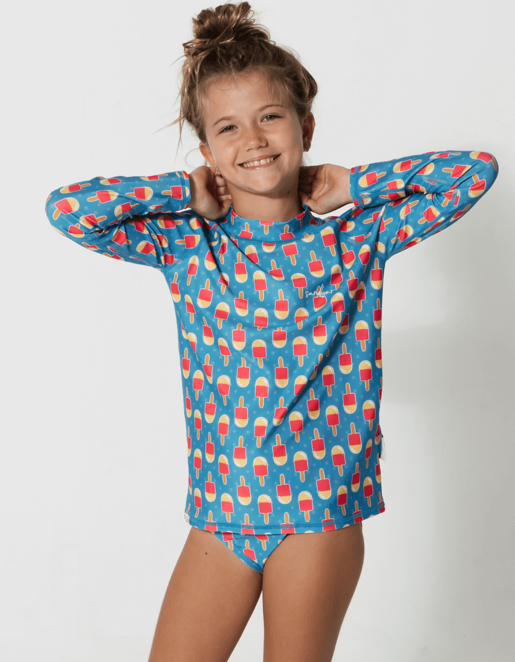 Ice Lolly Rash Guard, additional view. Kids UPF50 rash guard.