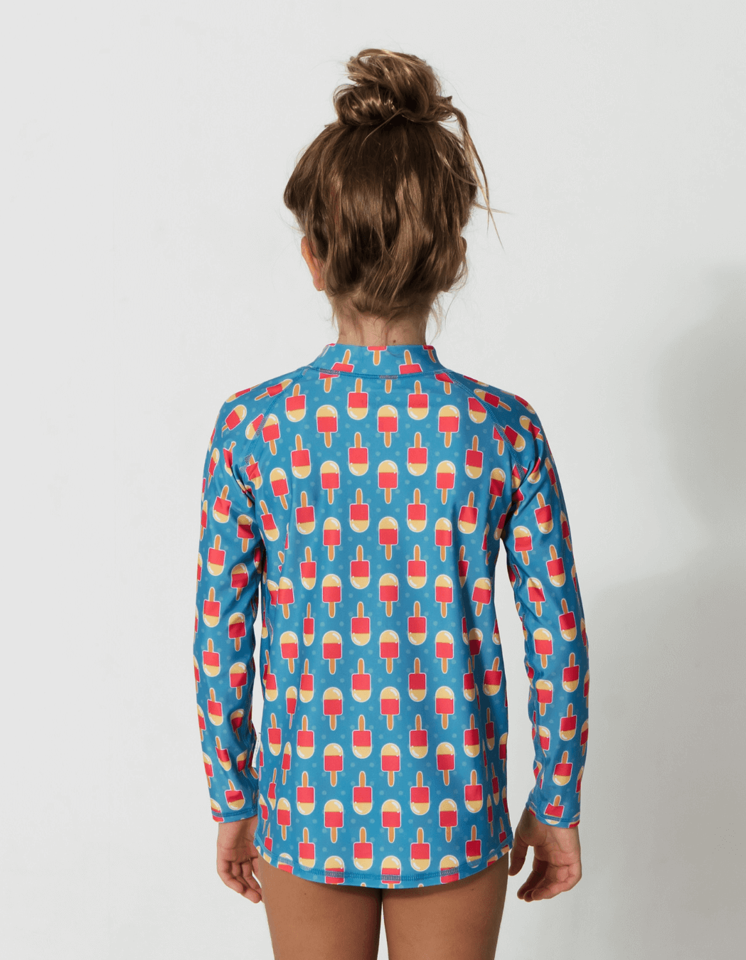 Ice Lolly Rash Guard, back view. Kids UPF50 rash guard.