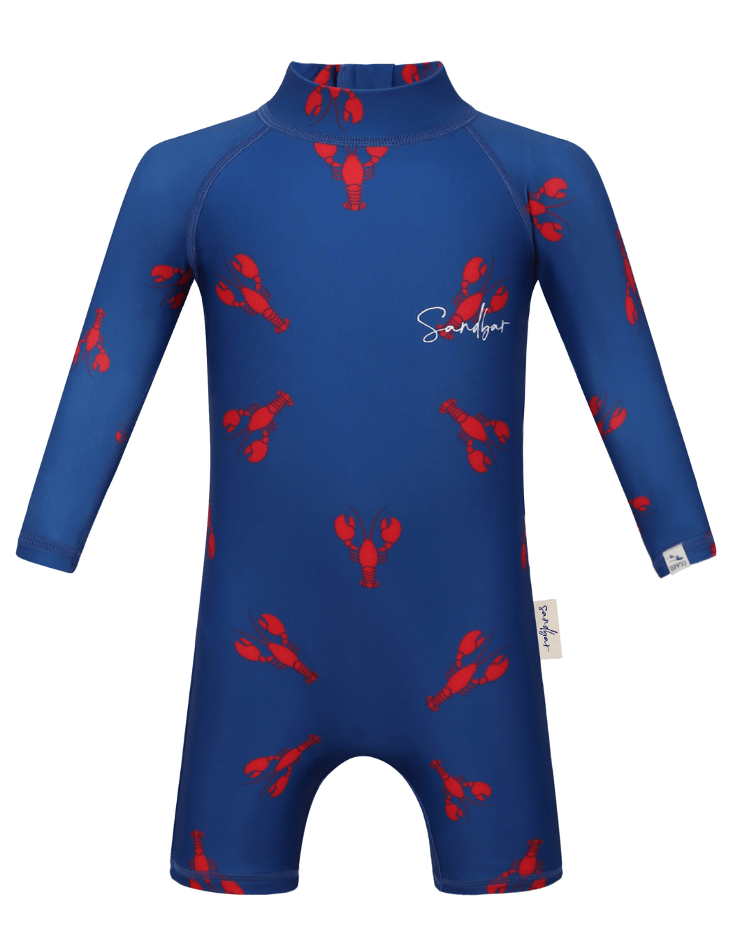 Lobster Baby Swimsuit, additional view. Sustainable baby swimwear.