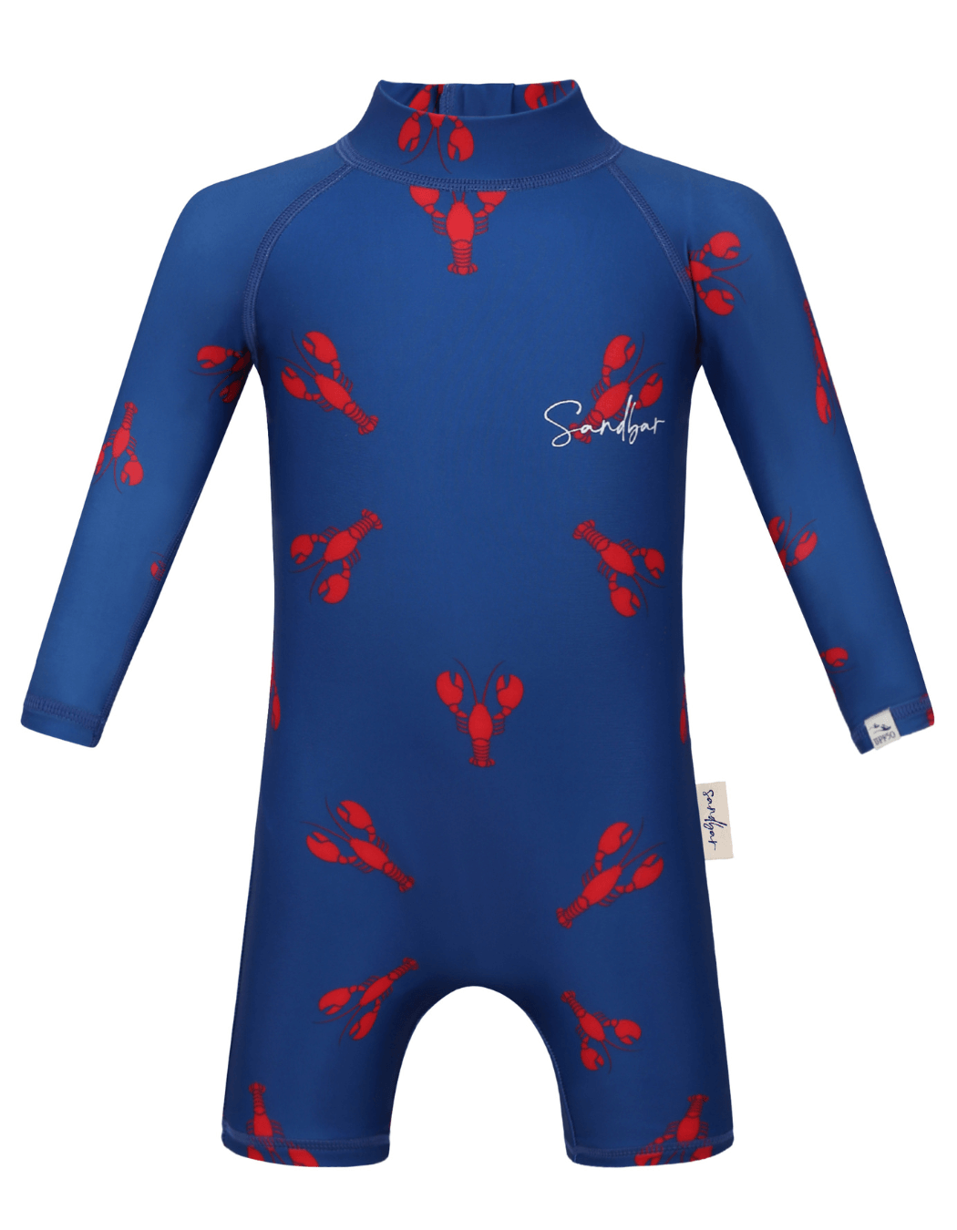 Lobster Baby Swimsuit, additional view. Sustainable baby swimwear.