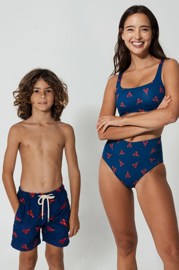 Lobster Tank Womens Bikini Top, additional view. Sustainable womens swimwear.
