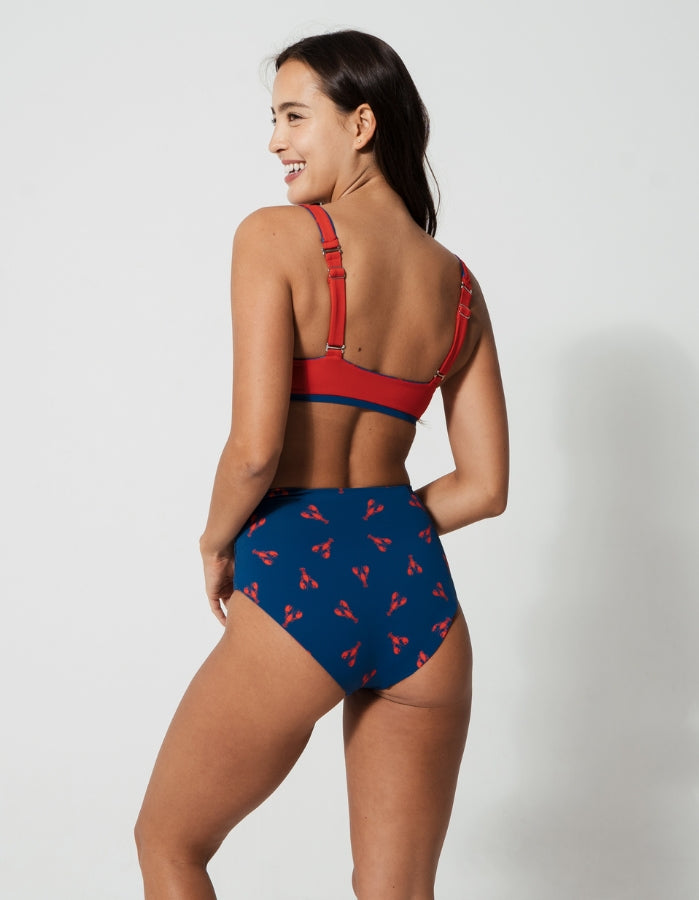 Lobster Tank Womens Bikini Top, additional view. Sustainable womens swimwear.
