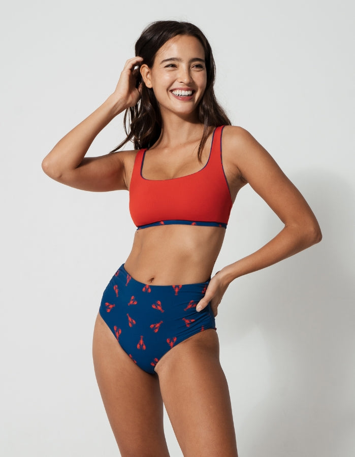 Lobster Tank Womens Bikini Top, additional view. Sustainable womens swimwear.
