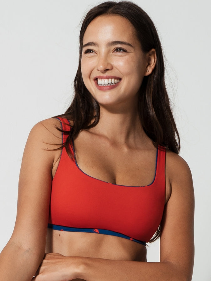 Sandbar_swimwear_high_waist_bikini_eco_recycled_tank_top_bikini_reversible_red lobster