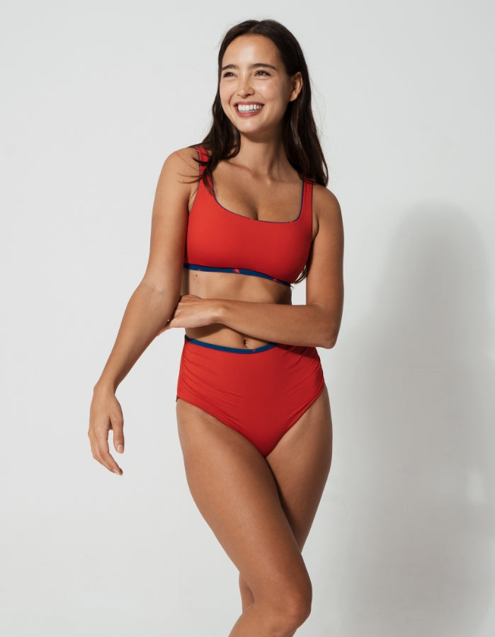Lobster Tank Womens Bikini Top, additional view. Sustainable womens swimwear.
