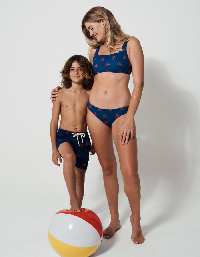 Lobster Tank Womens Bikini Top, additional view. Sustainable womens swimwear.
