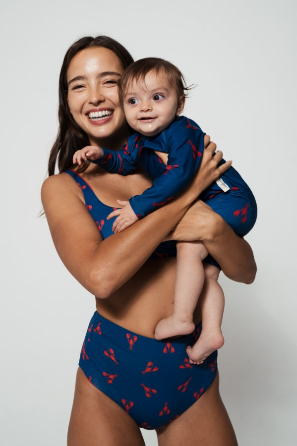 Lobster Tank Womens Bikini Top, additional view. Sustainable womens swimwear.