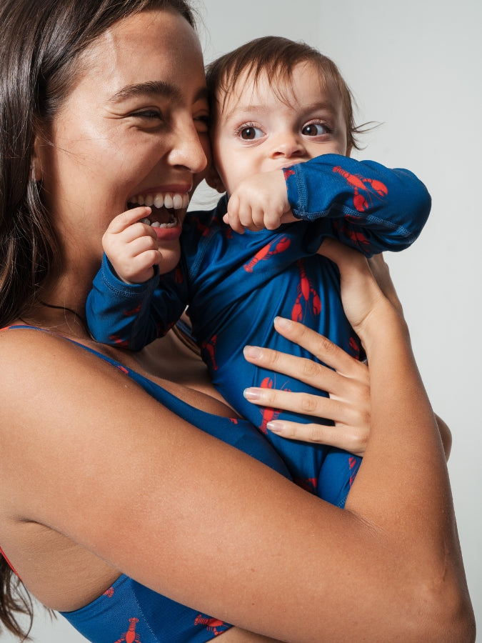 Sandbar_swimwear_mother_baby_high_waist_bikini_eco_recycled_tank_top_bikini_reversible_red lobster