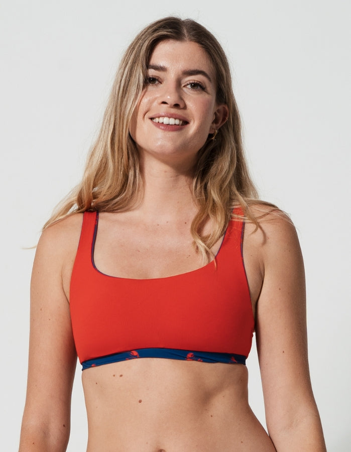 Lobster Tank Womens Bikini Top, additional view. Sustainable womens swimwear.