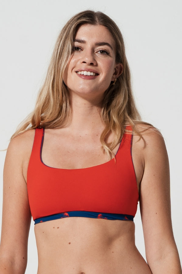 Lobster Tank Womens Bikini Top, additional view. Sustainable womens swimwear.