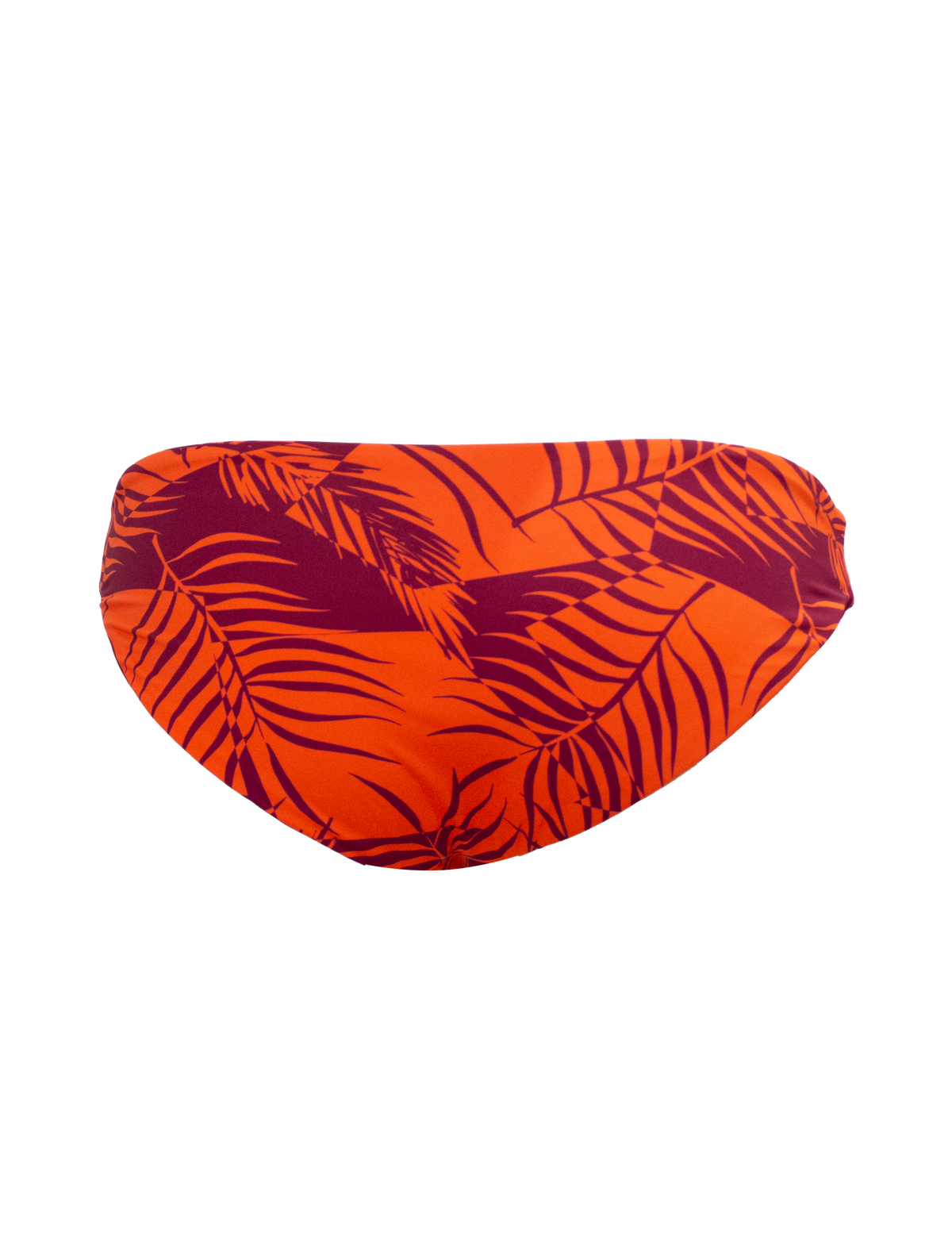 Low Waist Sunset Palm Womens Bikini Bottoms, back view. Sustainable womens swimwear.