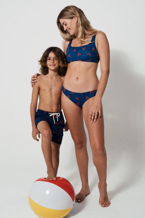 Low Waist Lobster Womens Bikini Bottoms, additional view. Sustainable womens swimwear.