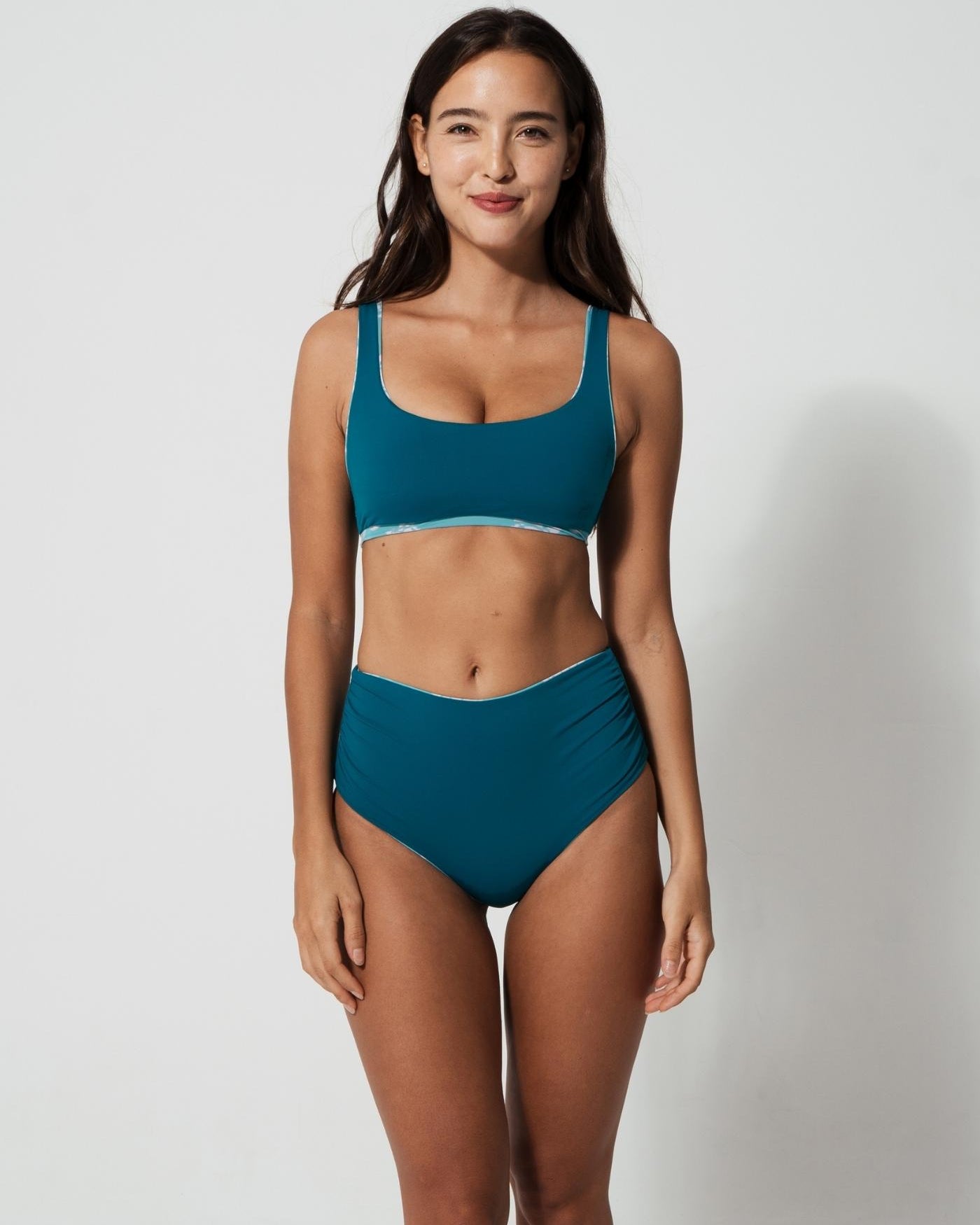 Sandbar_swimwear_mother_son_high_waist_bikini_eco_recycled_tank_top_bikini_reversible_turtle_teal