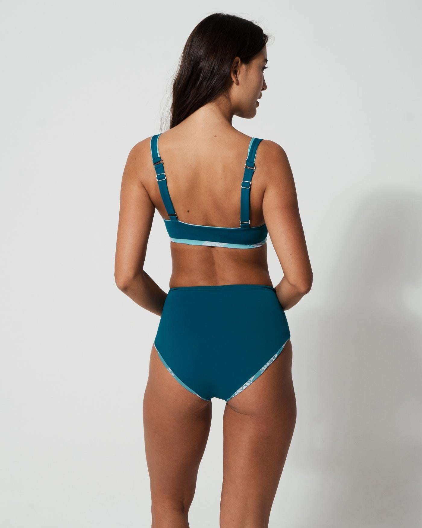Sandbar_swimwear_mother_son_high_waist_bikini_eco_recycled_tank_top_bikini_reversible_turtle_teal