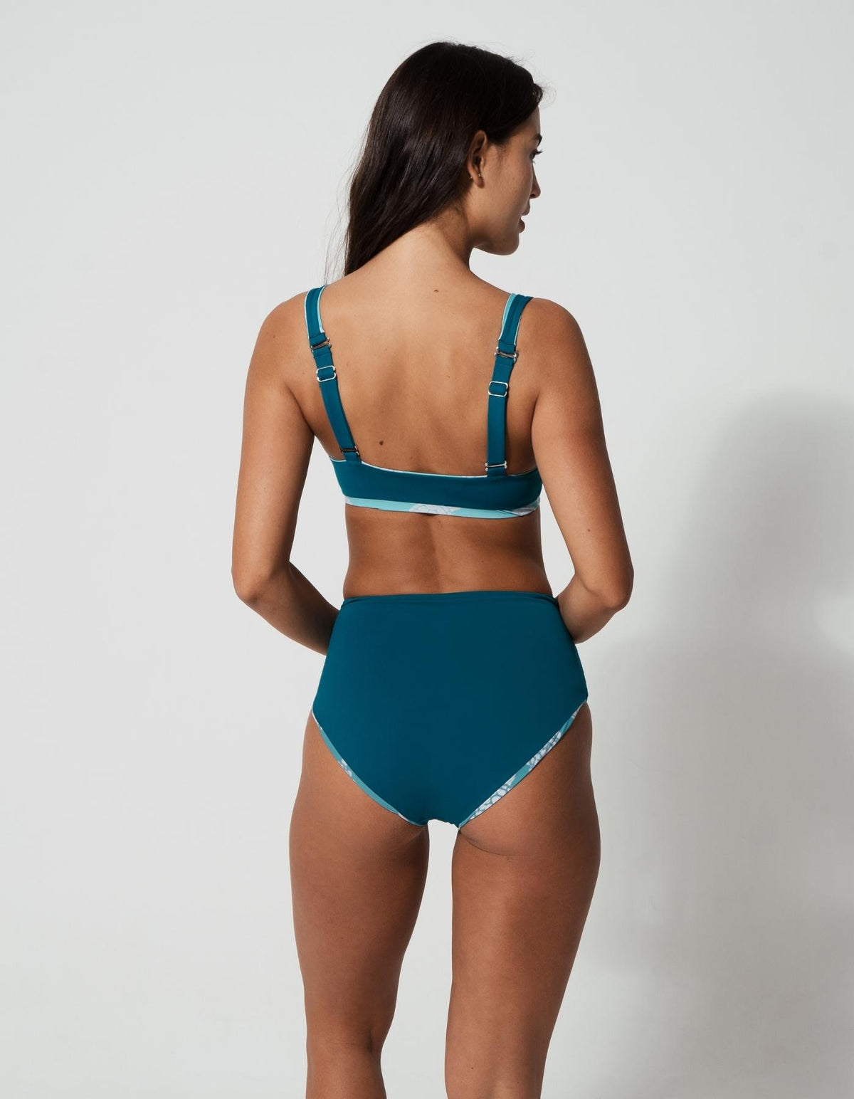 Maldives Turtle Womens Tank Bikini Top, additional view. Sustainable womens swimwear.