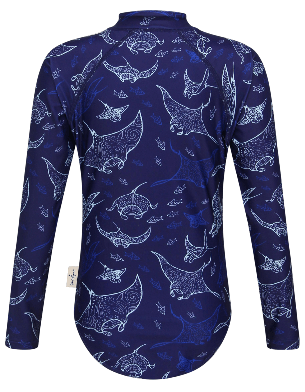 Ocean Manta Long Sleeved Girls Swimsuit, additional view. Sustainable girls swimwear.