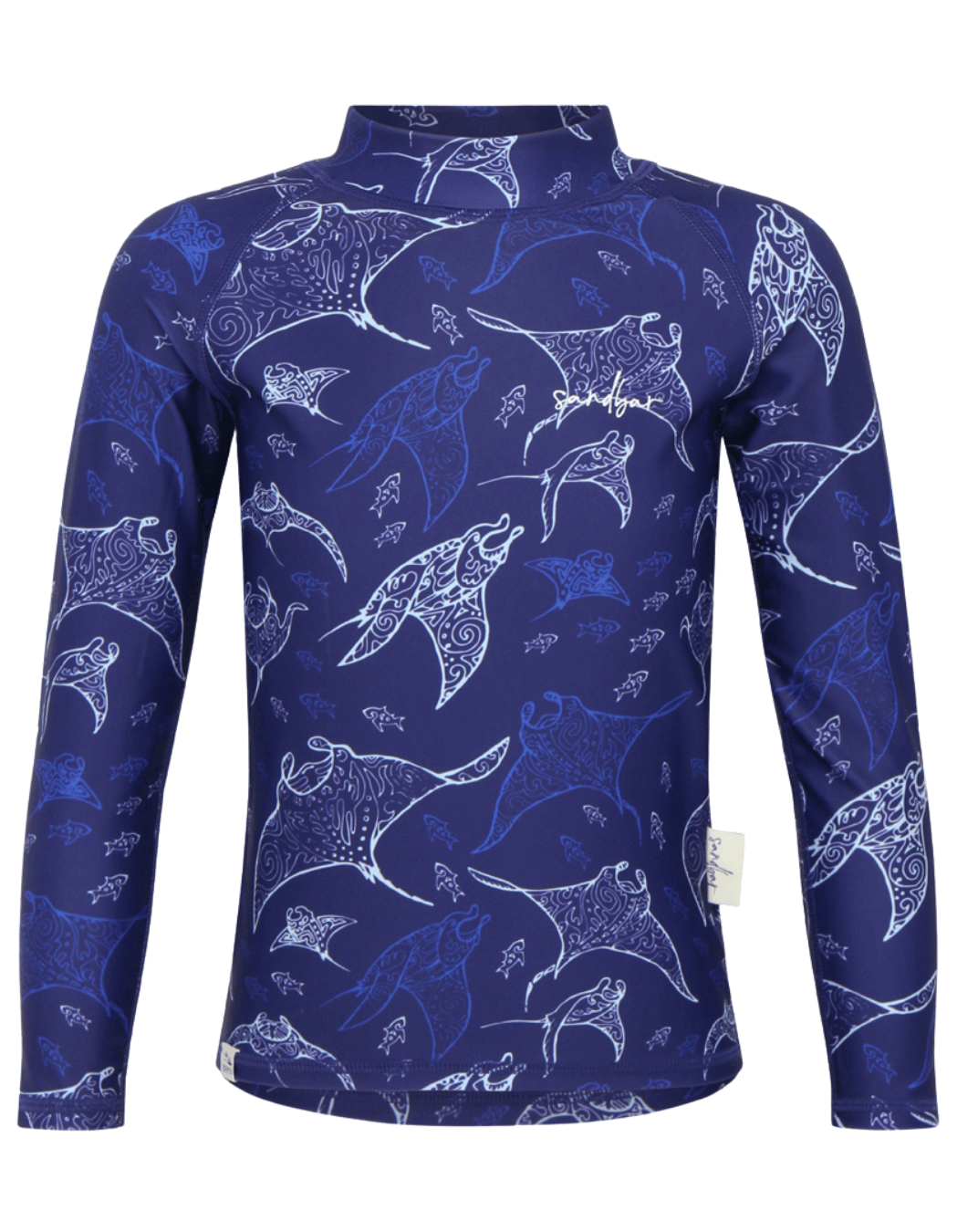 Ocean Manta Rash Guard, additional view. Kids UPF50 rash guard.