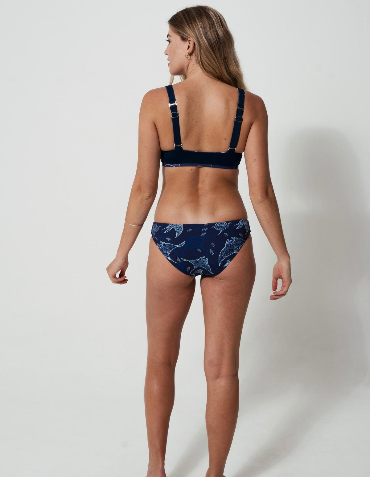 Ocean Manta Womens Tank Bikini Top, additional view. Sustainable womens swimwear.