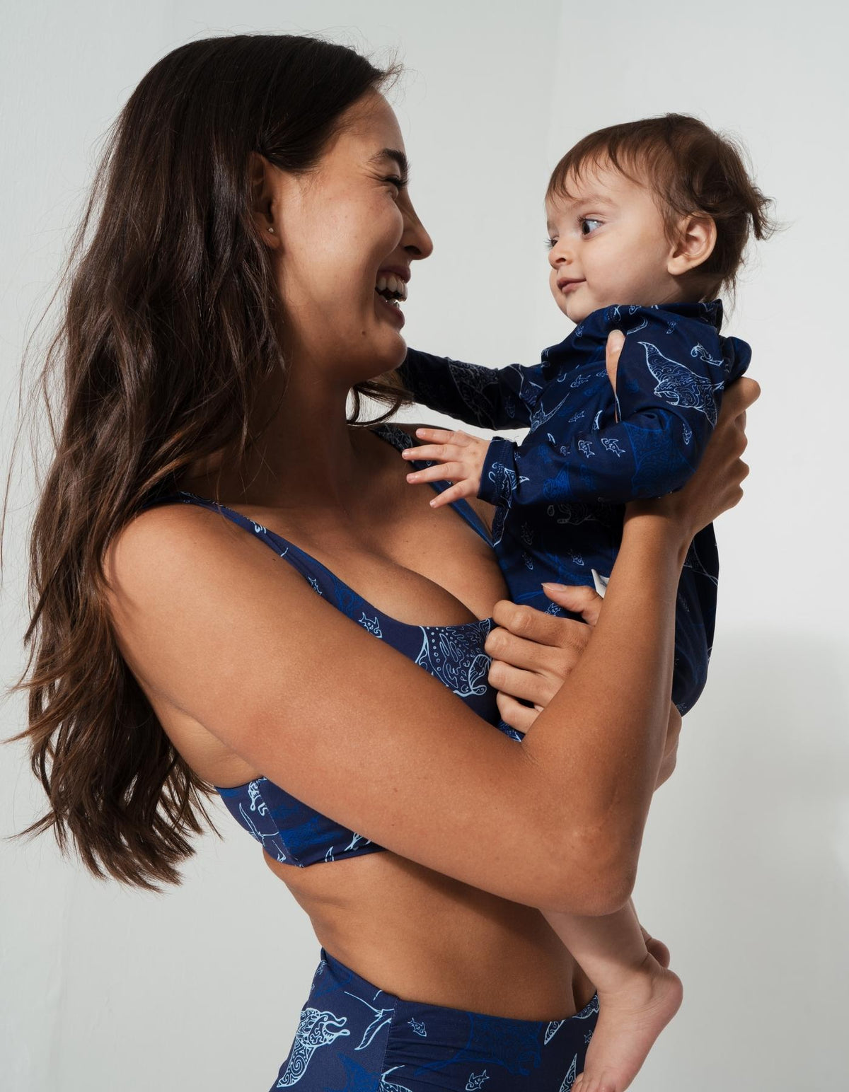 Ocean Manta Womens Tank Bikini Top, additional view. Sustainable womens swimwear.