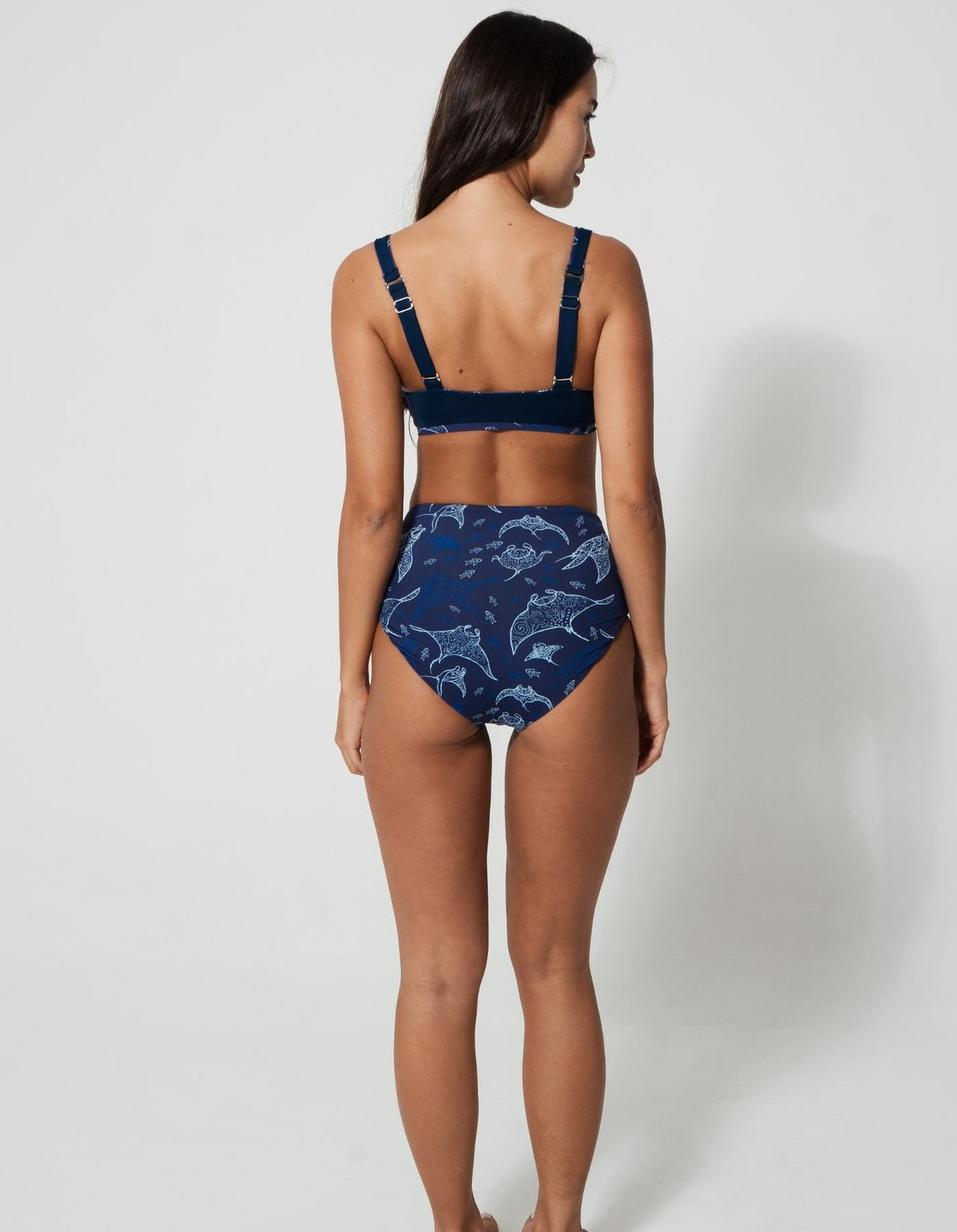Ocean Manta Womens Tank Bikini Top, additional view. Sustainable womens swimwear.