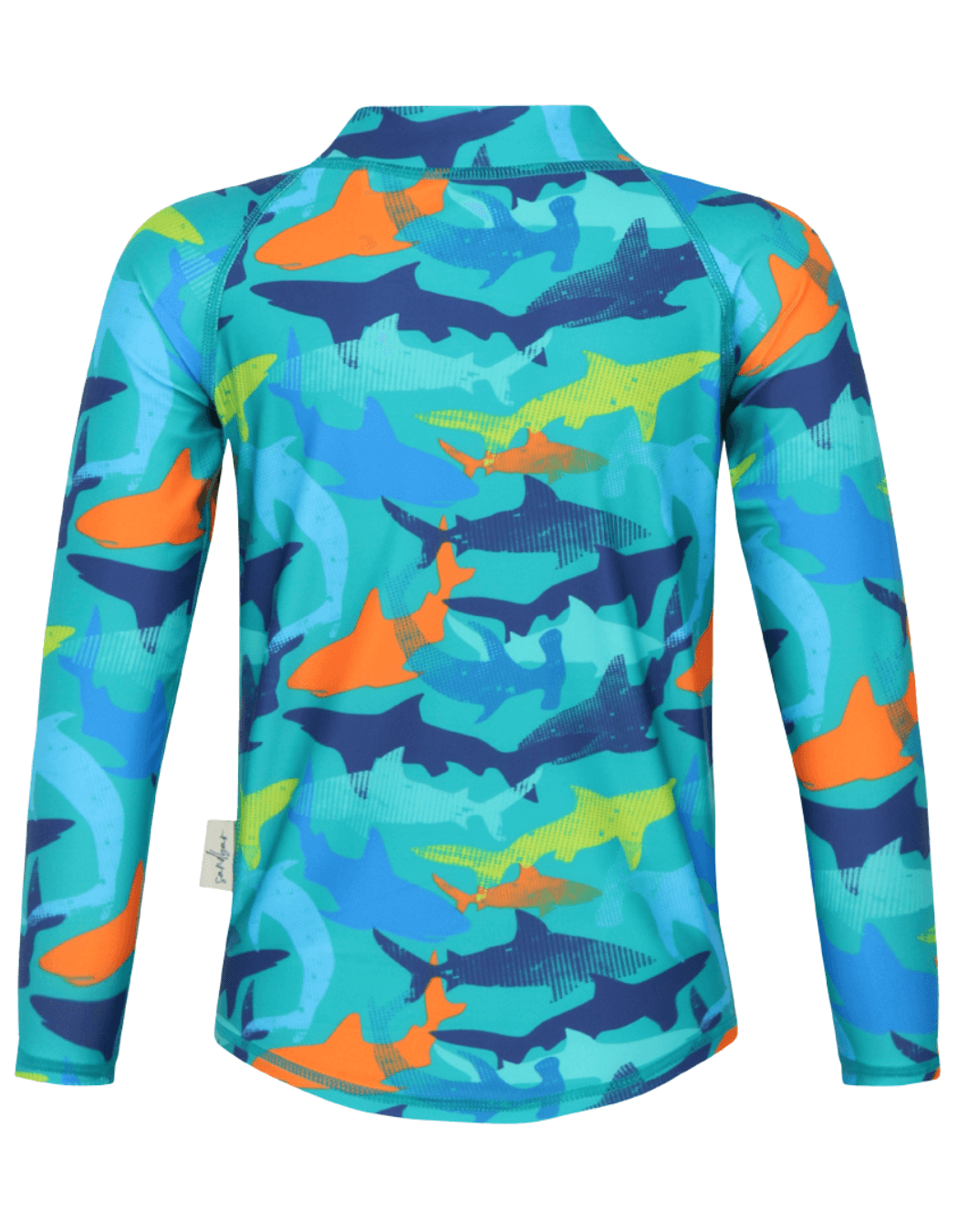 Sandbar_swimwear_Orange_shark_rash_guard