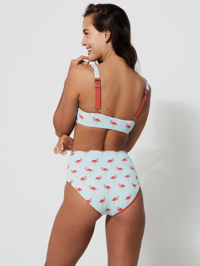 Sandbar_swimwear_high_waist_bikini_eco_recycled_tank_top_bikini_reversible_pink_flamingo_coral