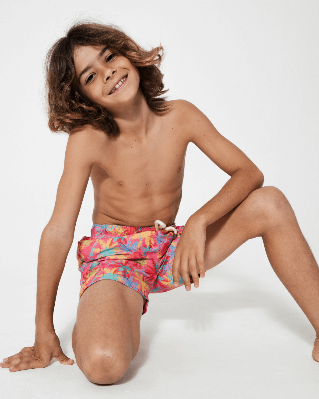 Sandbar_mother_and_son_swim_shorts_pink_palm
