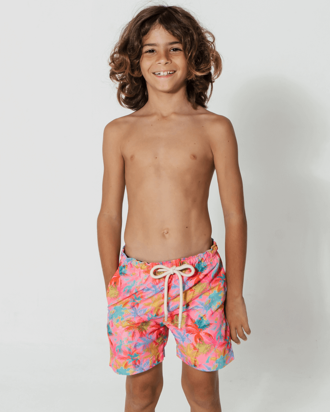 Sandbar_mother_and_son_swim_shorts_pink_palm