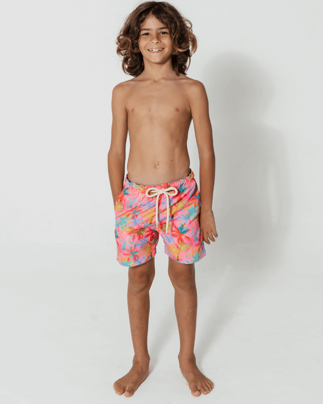 Sandbar_mother_and_son_swim_shorts_pink_palm