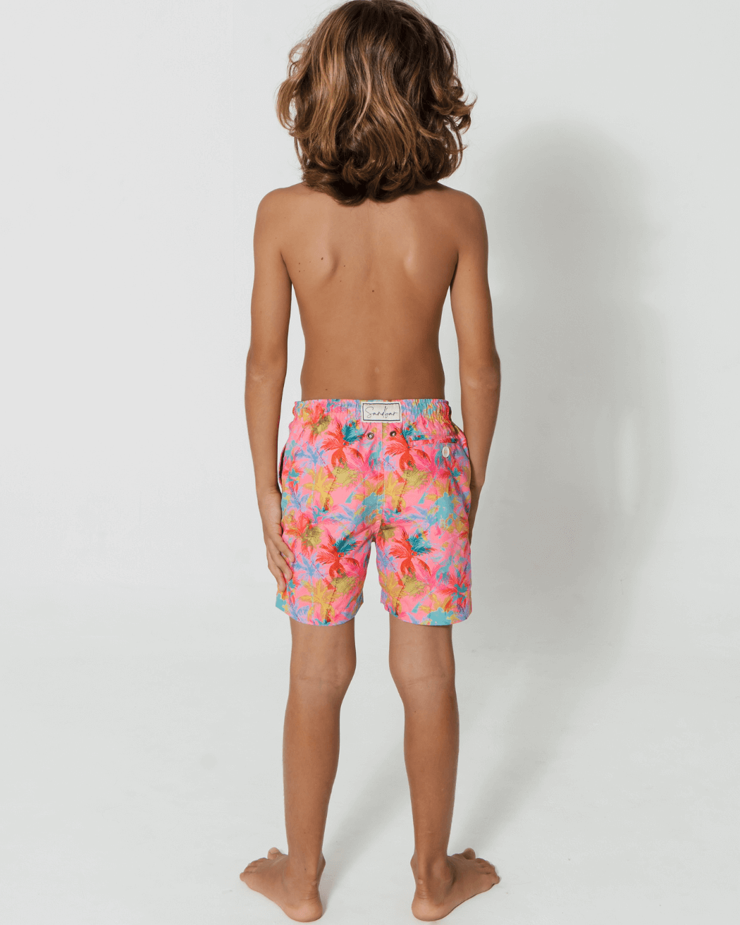Sandbar_mother_and_son_swim_shorts_pink_palm