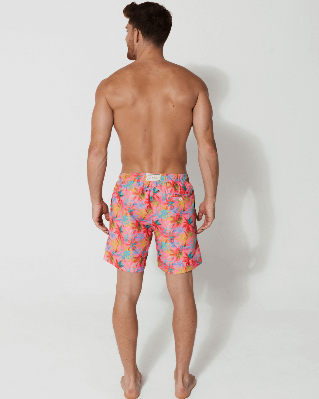 Sandbar_father_and_son_swim_shorts_pink_palm