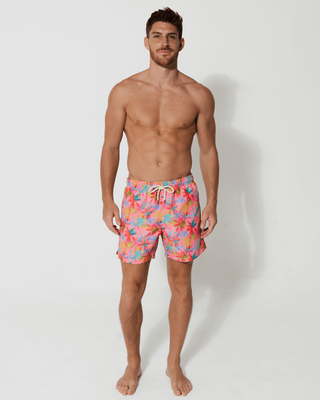 Sandbar_father_and_son_swim_shorts_pink_palm