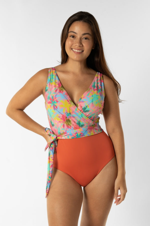 Sandbar_swimwear_Womens_wrap_one_piece_swim_suit_pink_palm__full_coverage_breastfeeding
