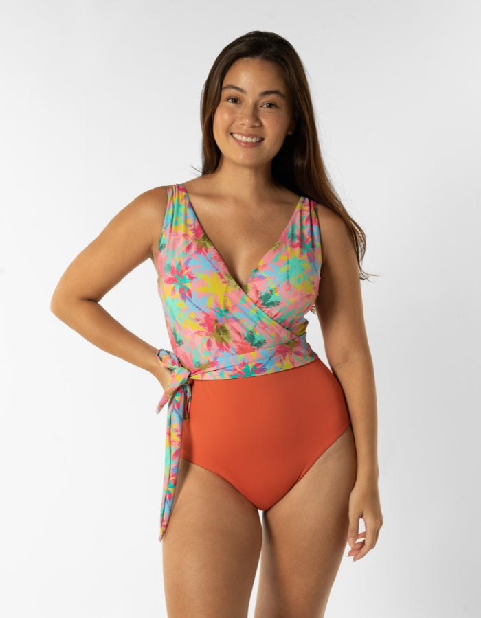 Sandbar_swimwear_Womens_wrap_one_piece_swim_suit_pink_palm__full_coverage_breastfeeding