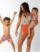 Sandbar_swimwear_Womens_wrap_one_piece_swim_suit_pink_palm_family_full_coverage_breastfeeding_mother_kids_matching