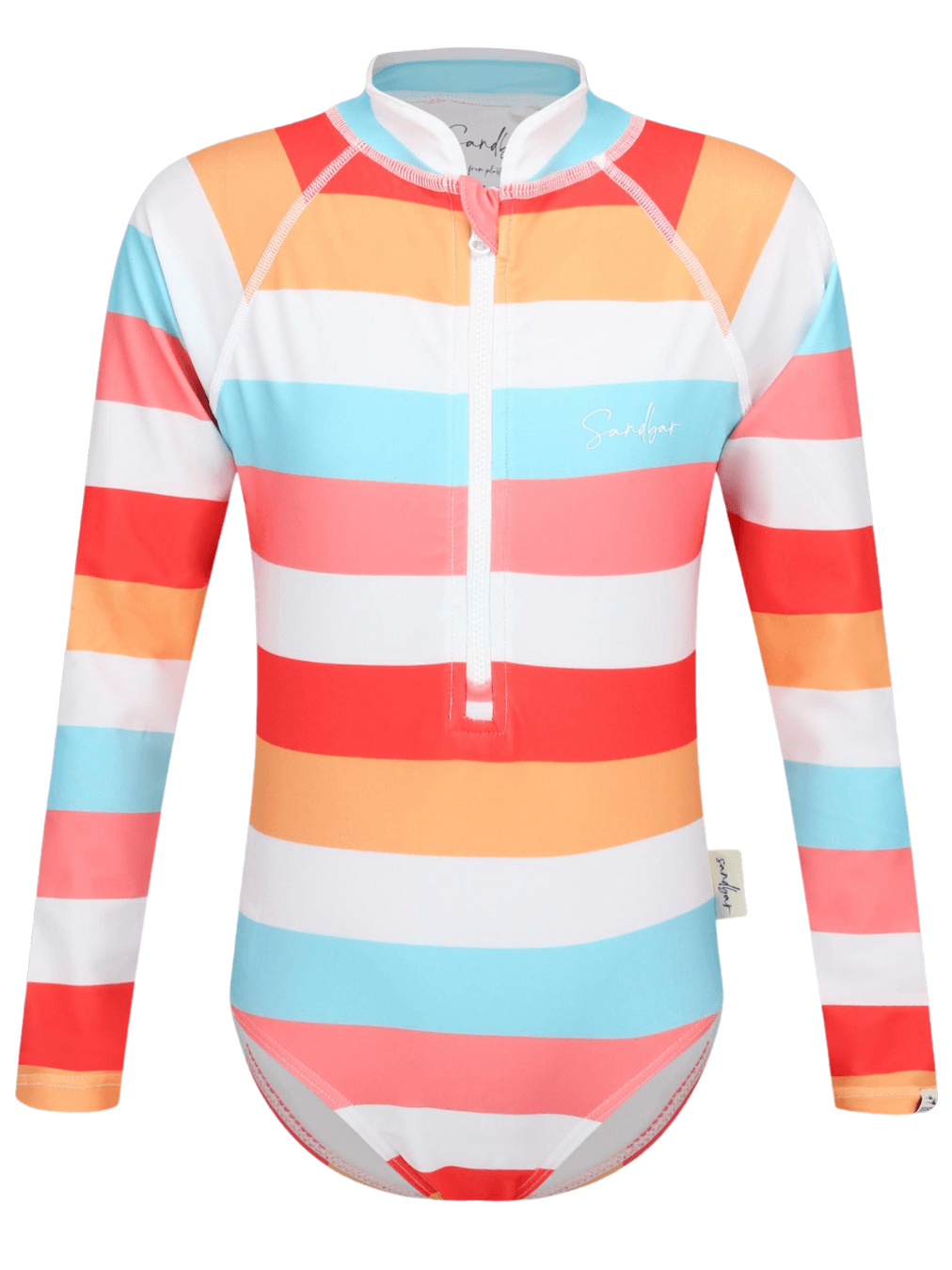 Sandbar_upf50_long_sleebved_Swim_sunset_stripes