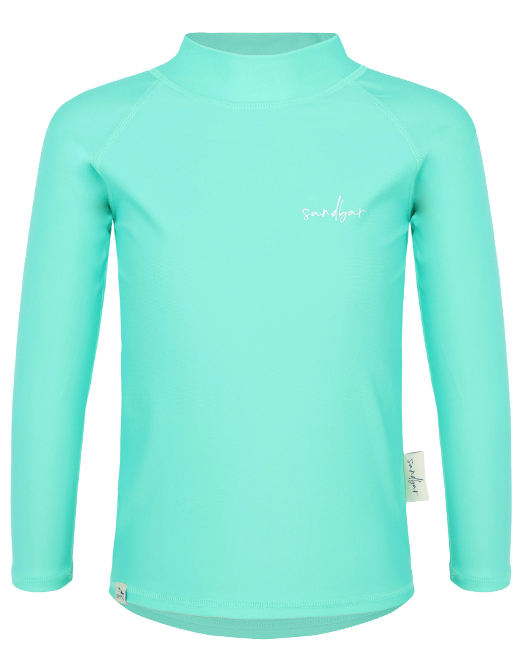 Turquoise Rash Guard, additional view. Kids UPF50 rash guard.