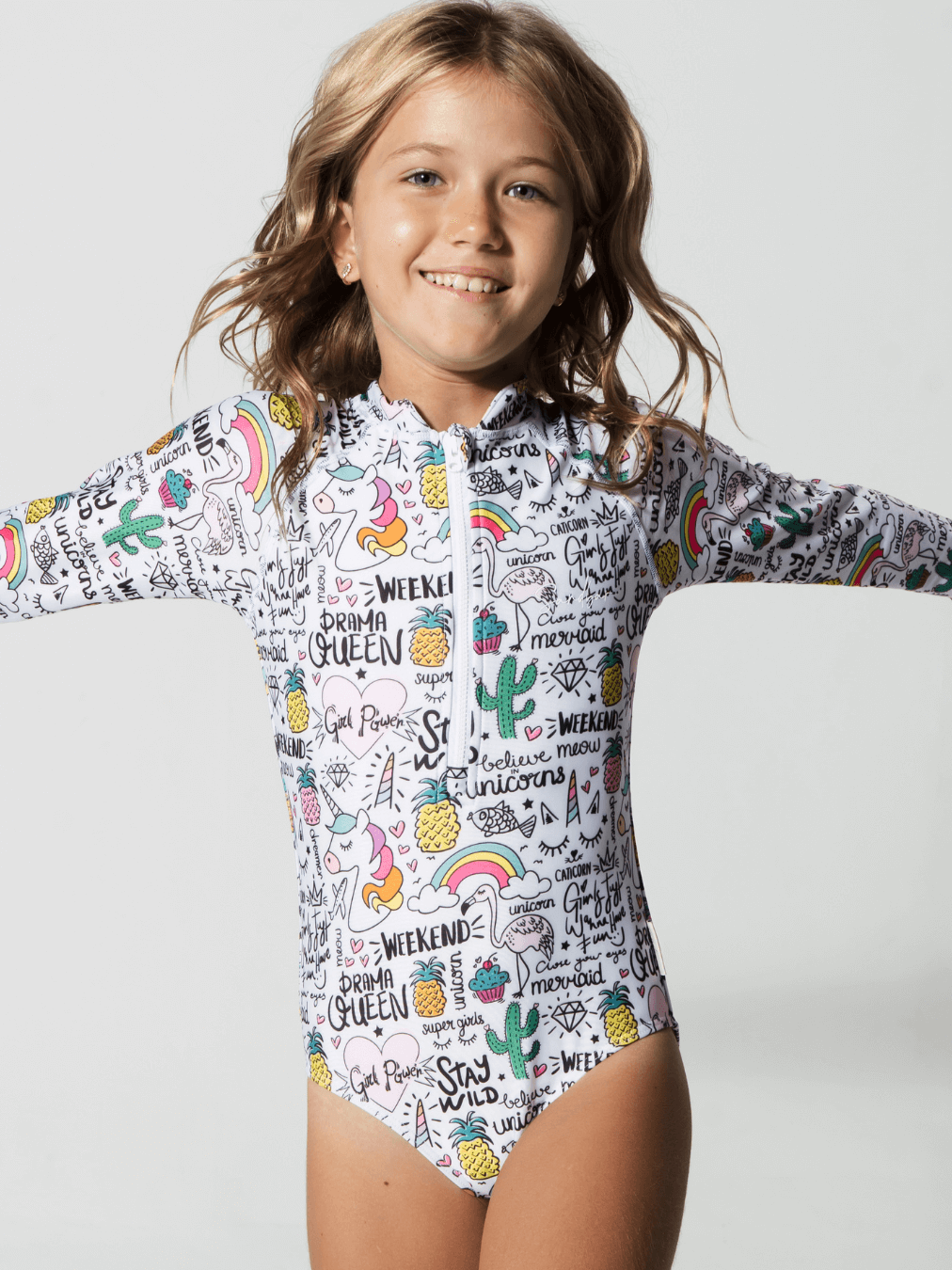 Sandbar_swimwear_long_sleeved_swim_suit_unicorn_flamingo