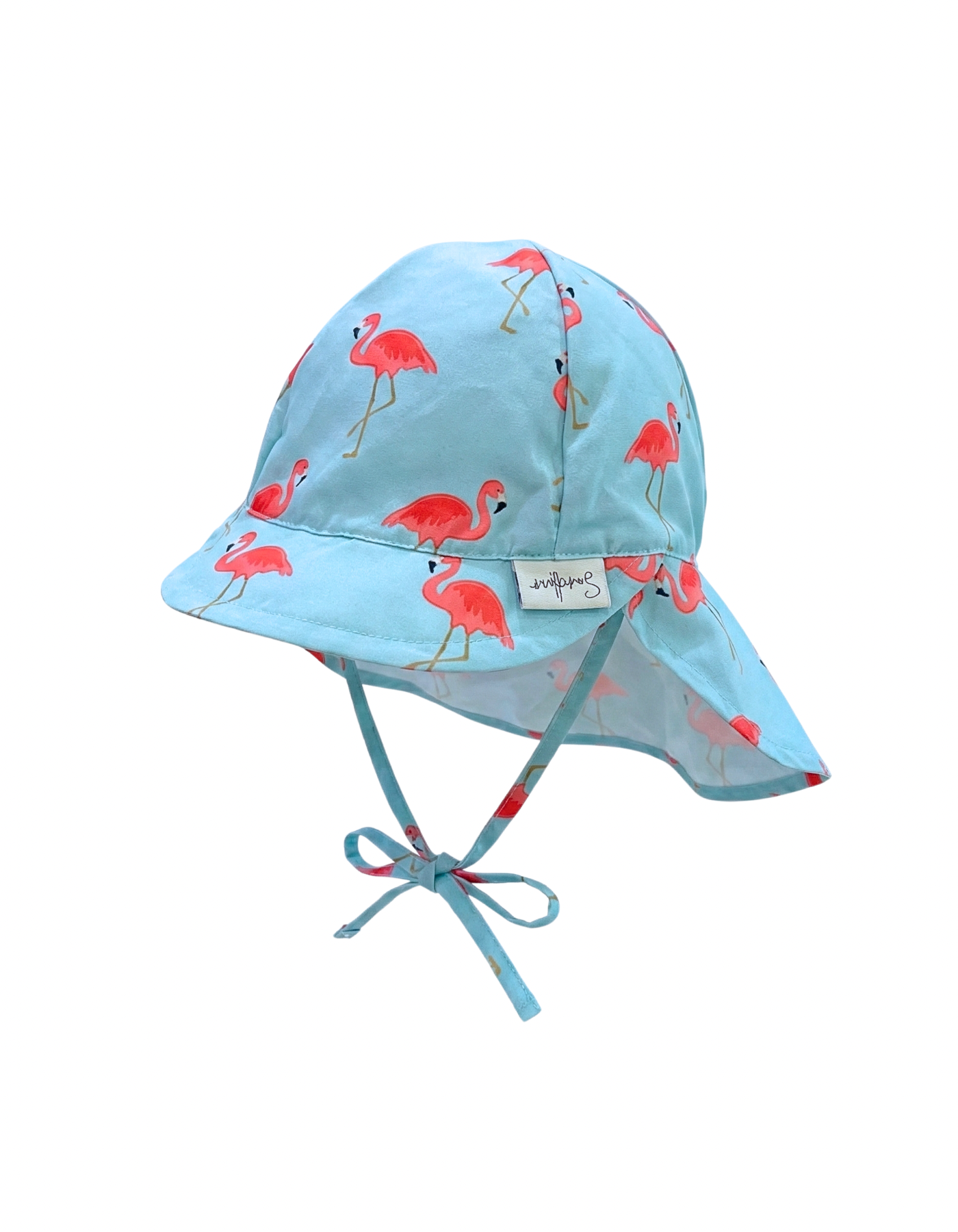 Pink Flamingo Little Explorer Sun Hat, front view. Kids sun hat.