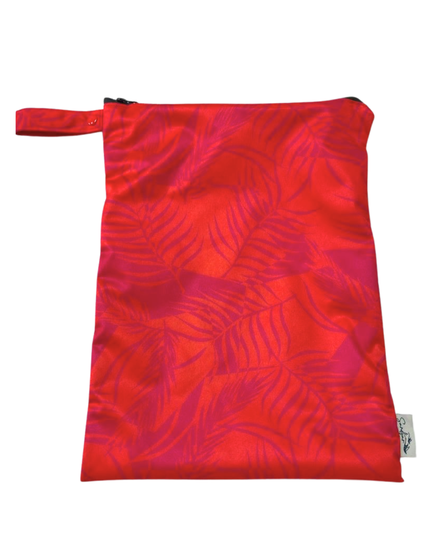 Aperol Palm Wet/Dry Bag, front view. Reusable beach bag.
