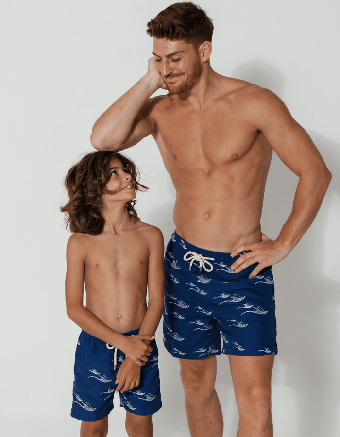 Father & Son Swim Shorts Embroidered Manta
