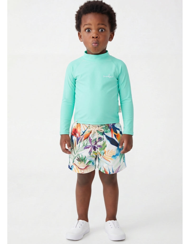 Oscar wearing Hummingbird Boys Swim Shorts, size Age 3