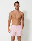 Coral Echo Mens Tailored Swim Shorts, back view. Tailored mens swim shorts.
