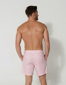 Coral Echo Mens Tailored Swim Shorts, front view. Tailored mens swim shorts.