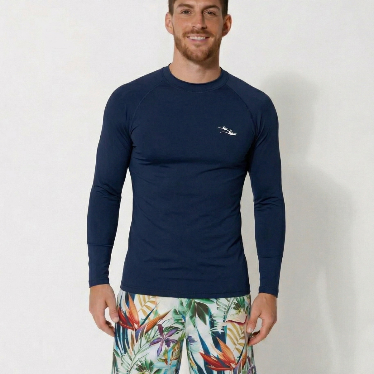Deep Blue Long Sleeved Mens Rash Guard | Sandbar – Sandbar