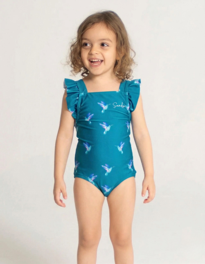Hummingbird Girls Ruffle Swimsuit