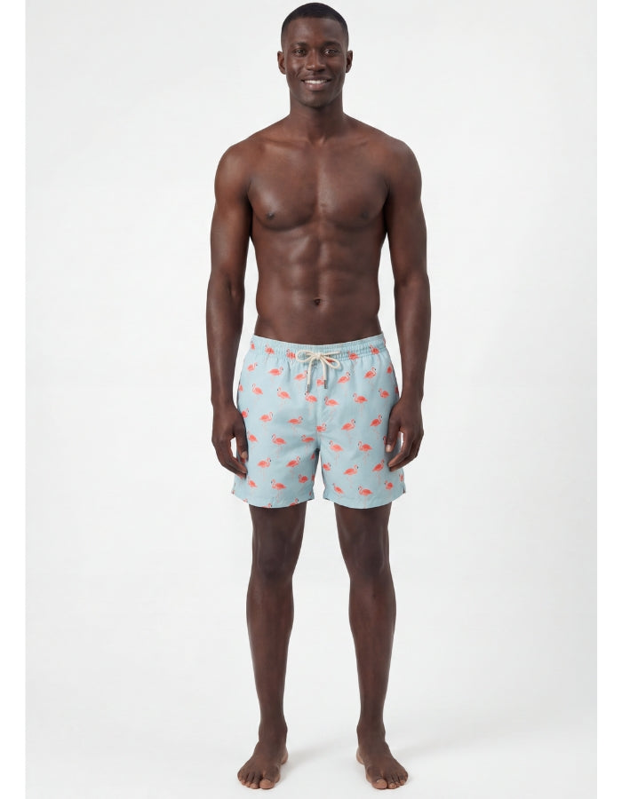 Marcus wearing Flamingo Mens Swim Shorts, size 30" - S