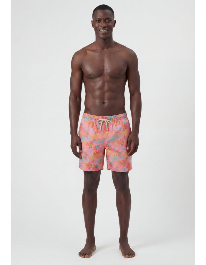 Marcus wearing Pink Palm Mens Swim Shorts, size 30 - S