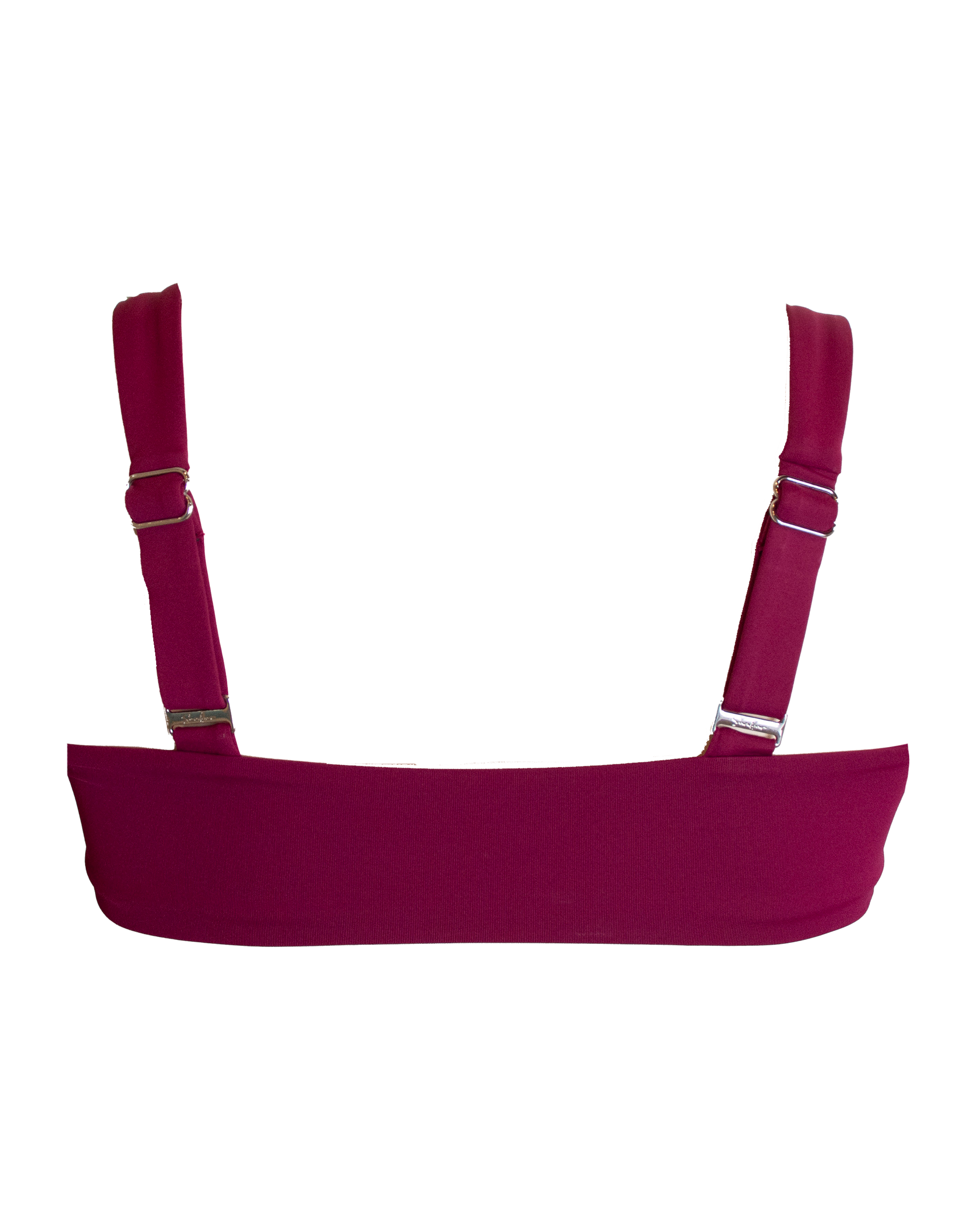 Plum Womens Tank Bikini Top, back view. Sustainable womens swimwear.
