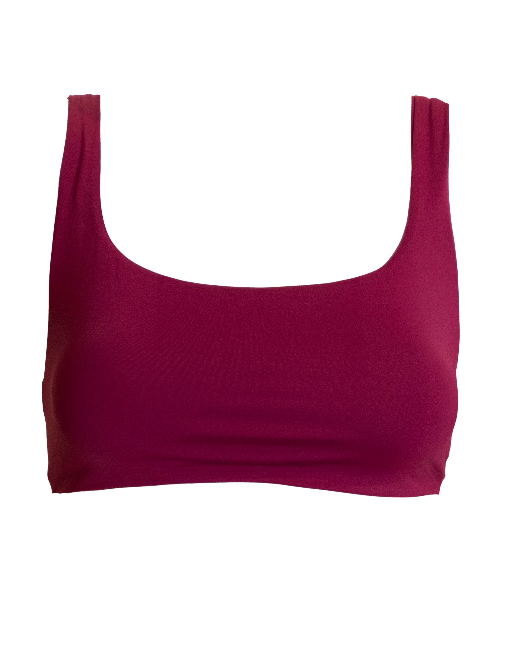 Plum Womens Tank Bikini Top, front view. Sustainable womens swimwear.